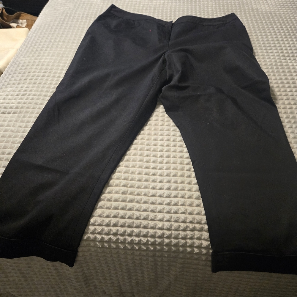 Lane Bryant Wide Leg Cuffed Black Pants